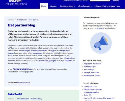 partnerblog.bol.com desktop weergave homepage