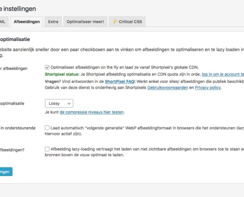 autoptimize shortpixel plaatjes-optimalisatie in wordpress
