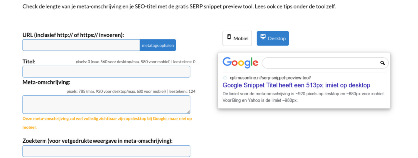 google-SERP snippet preview tool-2023